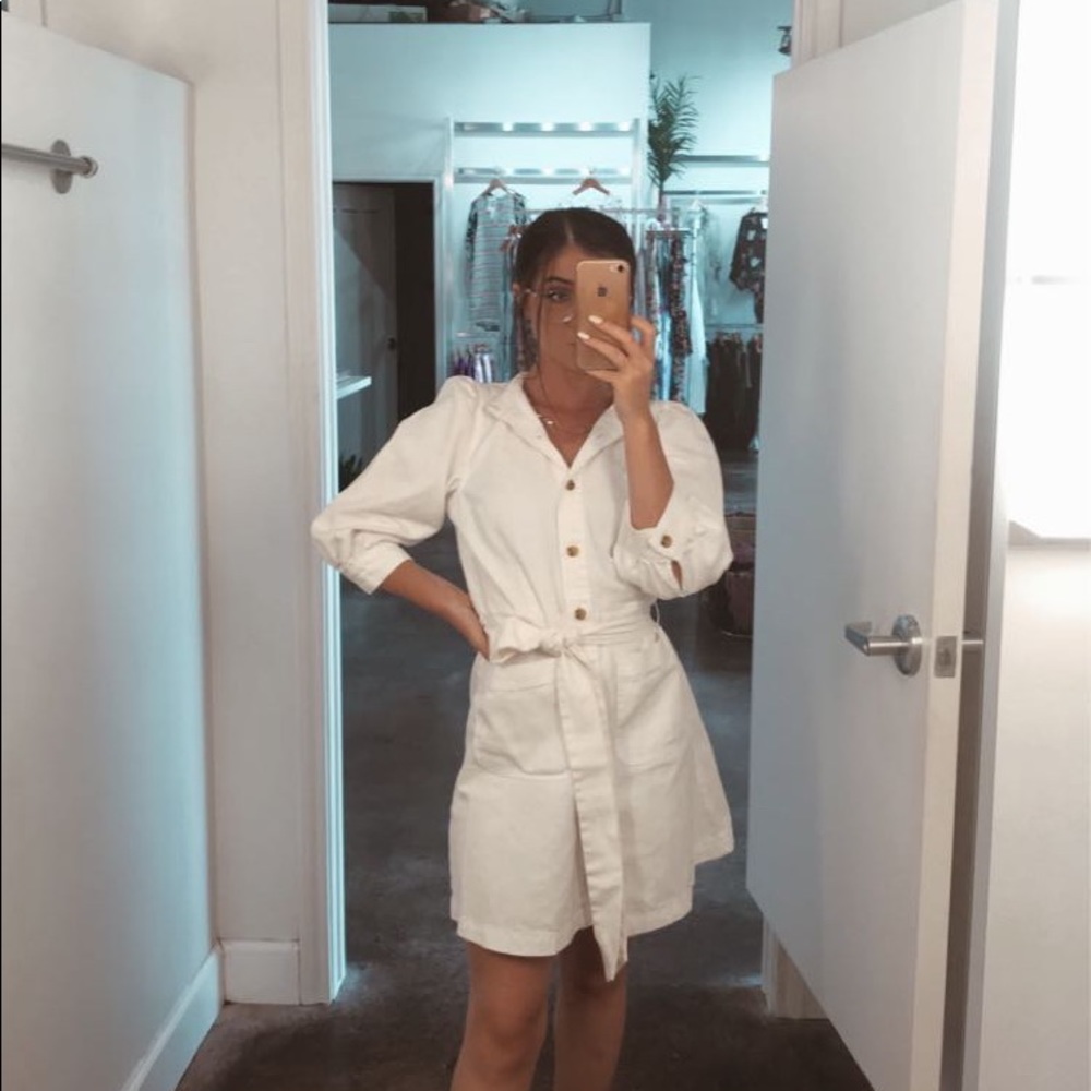 White denim dress